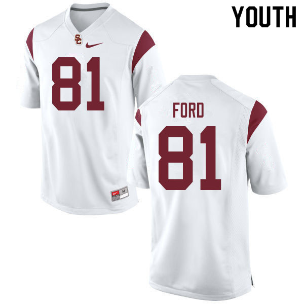 Youth #81 Kyle Ford USC Trojans College Football Jerseys Sale-White